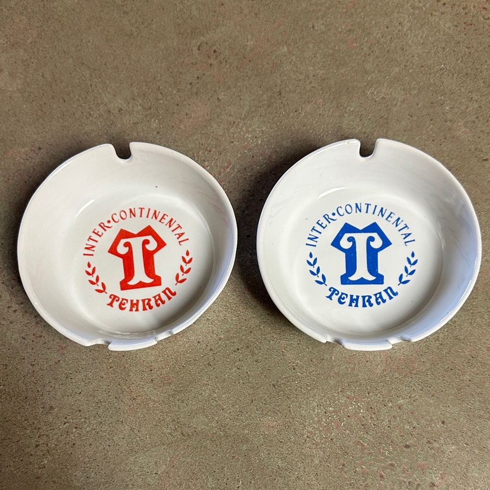 Vintage 1970’s Pre-Revolution Inter-Continental Tehran Ashtrays Set of 2